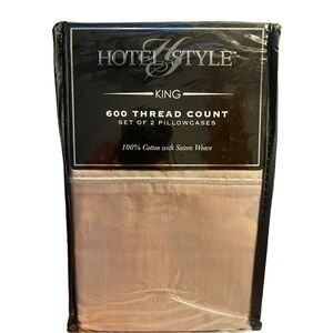 Hotel Style 600 Thread‎ Count 100% Luxury Cotton Pillowcases 2 King Grey Pumice